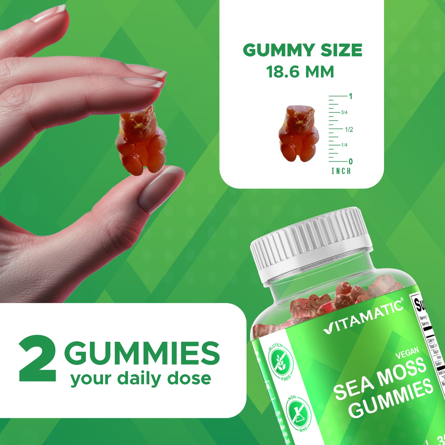 Irish Sea Moss Gummies - 3000 Mg - 60 Vegan Gummies - Made with Bladderwrack & Burdock Root - Seamoss Supplement for Thyroid, Energy, Immune Support